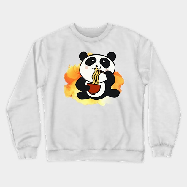 Look Cute Panda Eat Noodles - Adorable Panda - Kawaii Panda Crewneck Sweatshirt by Suga Collection